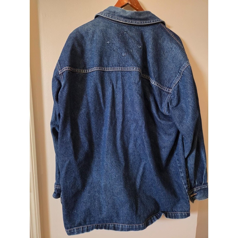 Vintage Denim Shirt Jacket Texas Tuff Buttons Western Workwear Mens L/XL No Tag - Picture 5 of 11